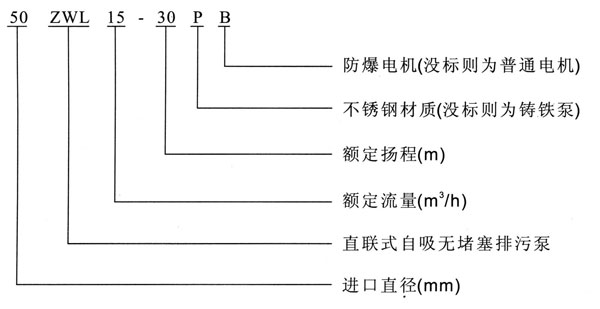 ZWL直联式自吸黄色软件草莓视频型号意义